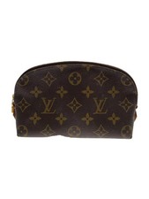 LOUIS VUITTON Pochette Cosmetic PM Monogram Canvas BRW PVC BRW From Japan