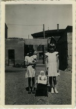 ANTIQUE PHOTO - VINTAGE SNAPSHOT - TOY DOLL BABY STROLLER FUNNY - DOLL