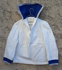 Vareuse Marinière 1950s MARINE NATIONALE toile de coton Col bleu Marin ORIGINAL