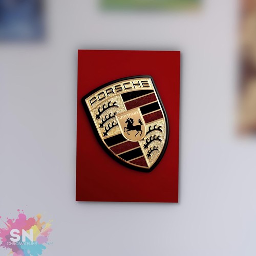 Poster metal porsche logo - poster,