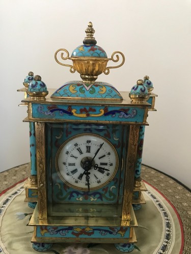 Cloisonne horloge pendule
