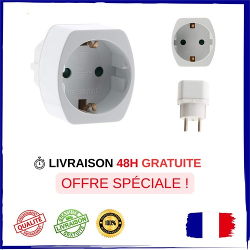 Adaptateur prise voyage schuko - adaptateur,
