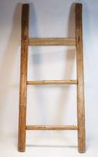 Antique wooden ladder ladder with 3 wooden steps approx. 104 X 47 CM
