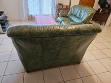 2 Canapés Cuirs Verts avec