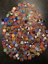 Rare Very Large Lot 229 Antique Enamel Badge Plates To Set French Antique