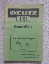 Deutz Tractor D40 S + D50 Foreign/Export Spare Parts List