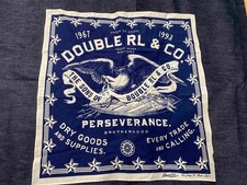 Ralph Lauren Navy Eagle Perseverance Western Workwear Bandana Scarf