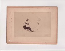 1890s. Antique Photo. Pierrot. La Lune. guitar. Beautiful scene.  Rare++++++