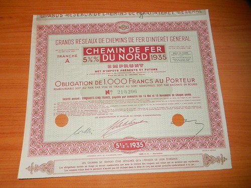 Ancienne obligation 1000f - obligation,