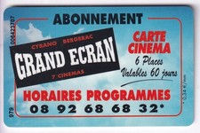 CINEMA CARTE / CARD .. FRANCE CINECARTE GRAND ECRAN BERGERAC 6 PLCES MAGNETIQUE