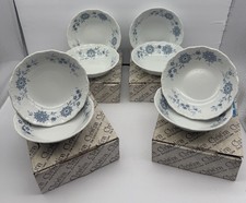 Seltmann Weiden Christina Porcelain Bavarian Blue Floral Fruit Bowls 8 1/4”