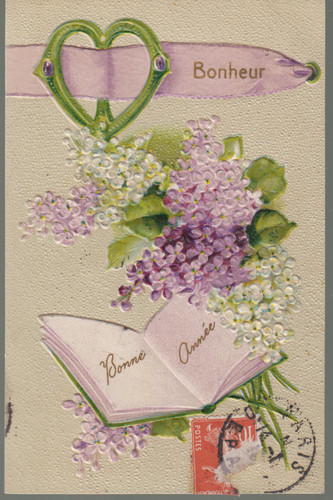 Carte postale relief gaufree - carte,