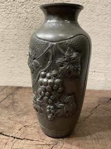 Vase étain signée - vase,