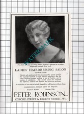 Peter Robinson Hairdressing Salon London Postiche Small Advert -  1927 Clipping