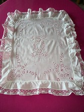 Antique Embroidered Linon Cradle Top 72cm x 63cm
