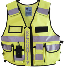 Security Vest 3M Hi Vis Tape with Multi Pockets Yellow