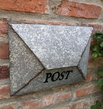 BOITE POSTALE BOITE AUX LETTRES ENVELOPPE METAL VINTAGE STYLE ANCIEN