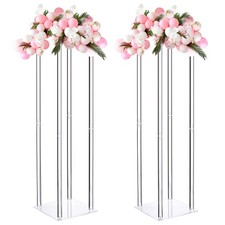 Wedding Flower Vase Stand Column, Acrylic Flower Stand Pack of 2