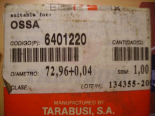 Piston ossa tarabusi 1mm - piston,