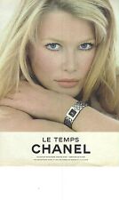 ADVERTISING 1988 CHANEL quilted collection watch CLAUDIA SCHIFFER