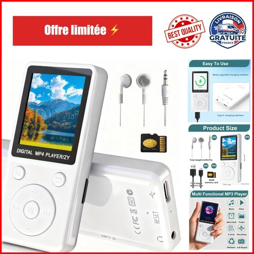 Lecteur mp3 bluetooth 32go - lecteur,