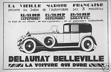 DELAUNAY BELLEVILLE ADVERTISING THE CAR QUI DURES LA OLD FRENCH BRAND