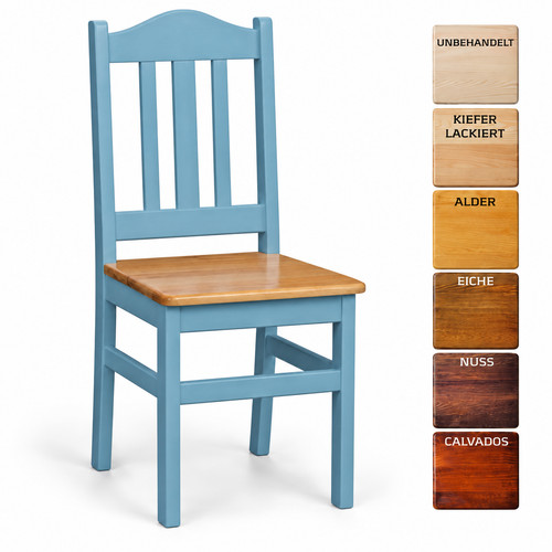 Lot chaise bleue bois - bleue, de