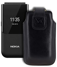 Nokia 2720 Flip Housse En Cuir Véritable Sac Coque Étui