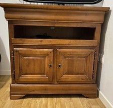 Meuble de télé en merisier massif néoclassique fin année 90 début 2000