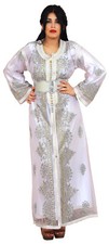Moroccan kaftan Caftan Takchita Handmade Wedding Gown BrideDress Free Belt White