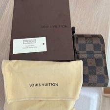 LV Louis Vuitton Damier Etui Cigarette Case Brown Made in France Authentic