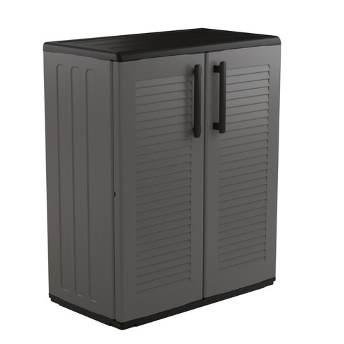 Armoire basse grise - 2, portes