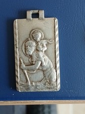 Médaille en Argent ?  35x22 mm - Saint Christophe /  vierge Marie