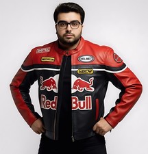 90’s Original RedBull Embroidered F1 Racing Leather Vintage Motorbike Jacket