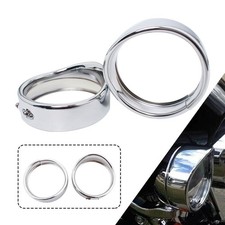 For Harley Street Glide 4.5" Fog Light Trim Ring Passing Lamp Visor Cover Metal