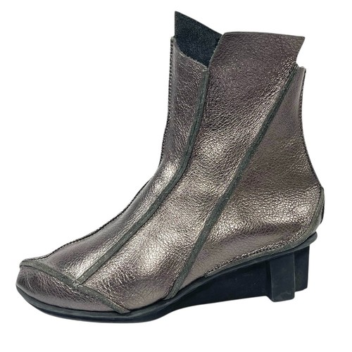 Trippen pewter zip wedge ankle - wedge,