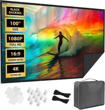 Écran Projecteur Portable 100 Pouces Extérieur- LEORFI Fond Noir Amélioré Opaque