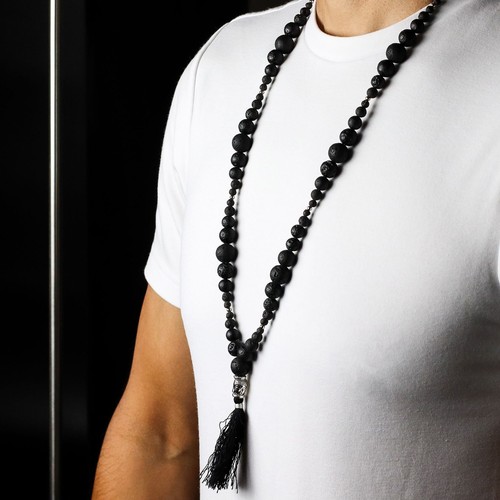 Collier pierre lave - pierre, de