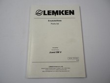 Lemken Juwel 8M V Mounted Plough Spare Parts List Spare Parts List 2016