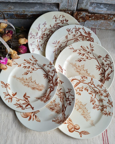 Anciennes assiettes plates - 6,