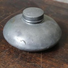 antique pewter tin water bottle