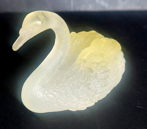 Sculpture pâte verre cygne - sculpture, de
