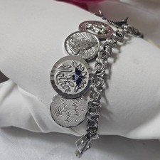 Bracelet 9 Breloques Argent 925 Sterling Dont Dumbo Disney Vintage 19cmx20mm...