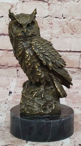 Sculpture hibou bronze - en,