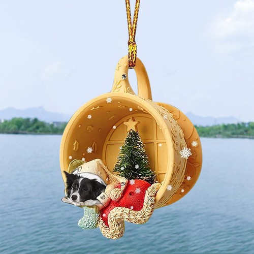 Pendentif chien noël - pendentif, de