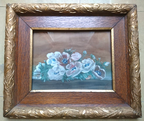 Ancienne peinture bouquet - peinture,