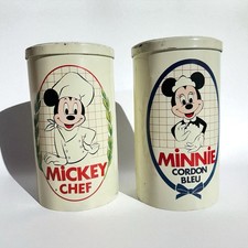 Lot of 2 Disney Metal Boxes - Mickey & Minnie Vintage Kitchen Collection