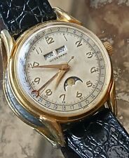 ✅RARE Vintage SWISS Watch - Triple Calendar - Moonphase-Gold Plated - HydePark✅