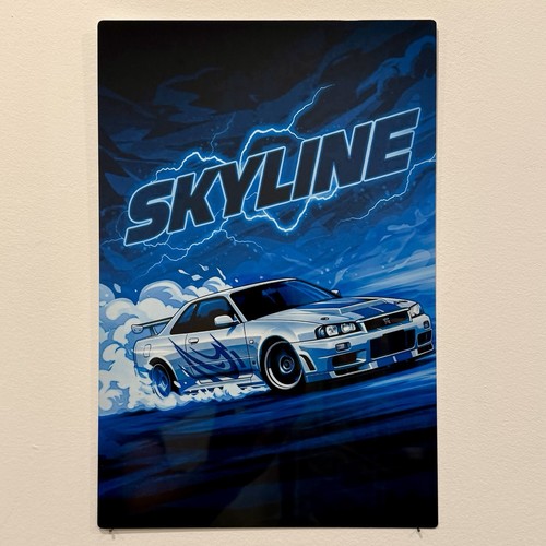 Plaque métal nissan skyline - plaque,
