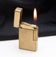 S.T Dupont Line 1 Gas Lighter 20mk Gold Plated Works good Fully Serviced